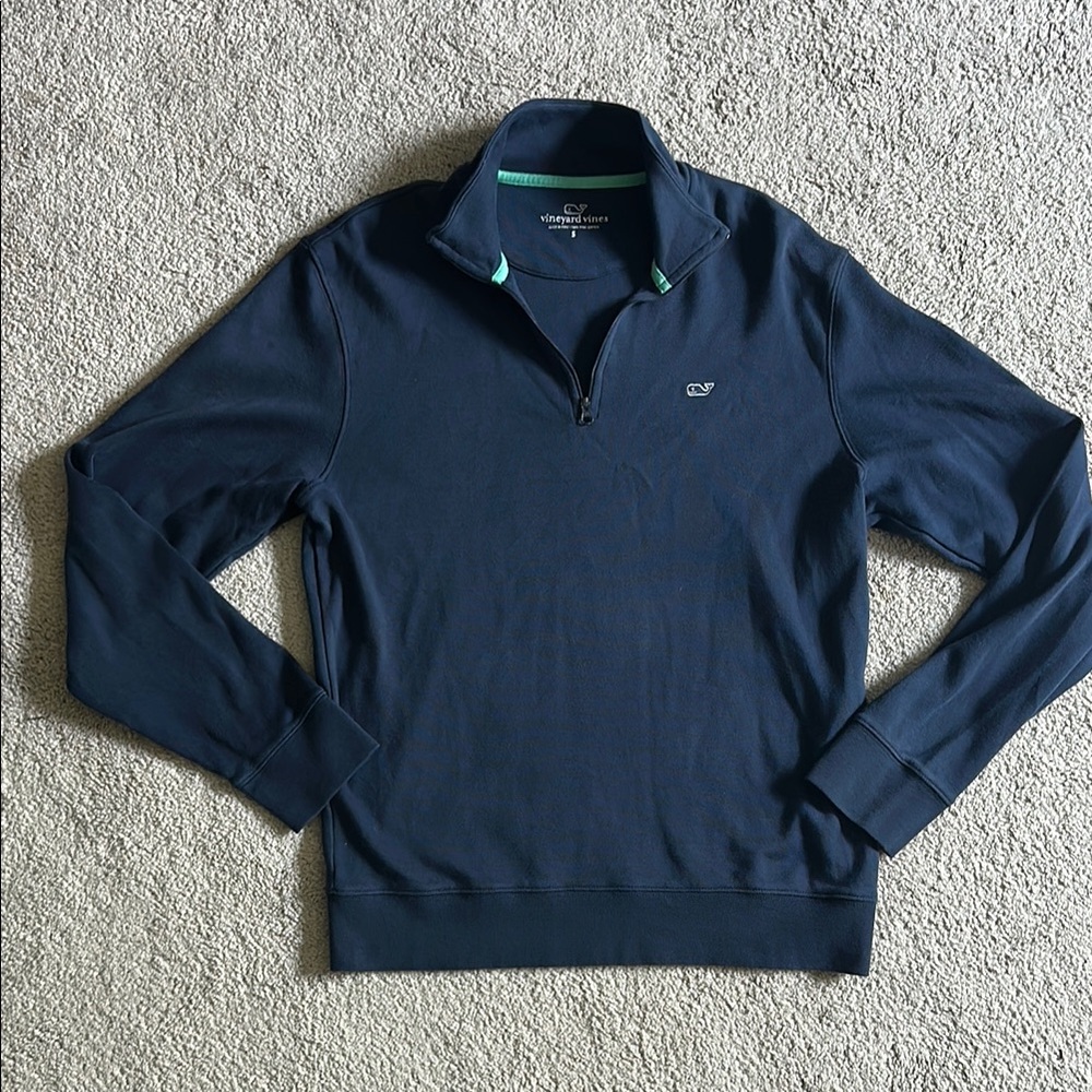 Vineyard Vines Blue Quarter-Zip Sweater